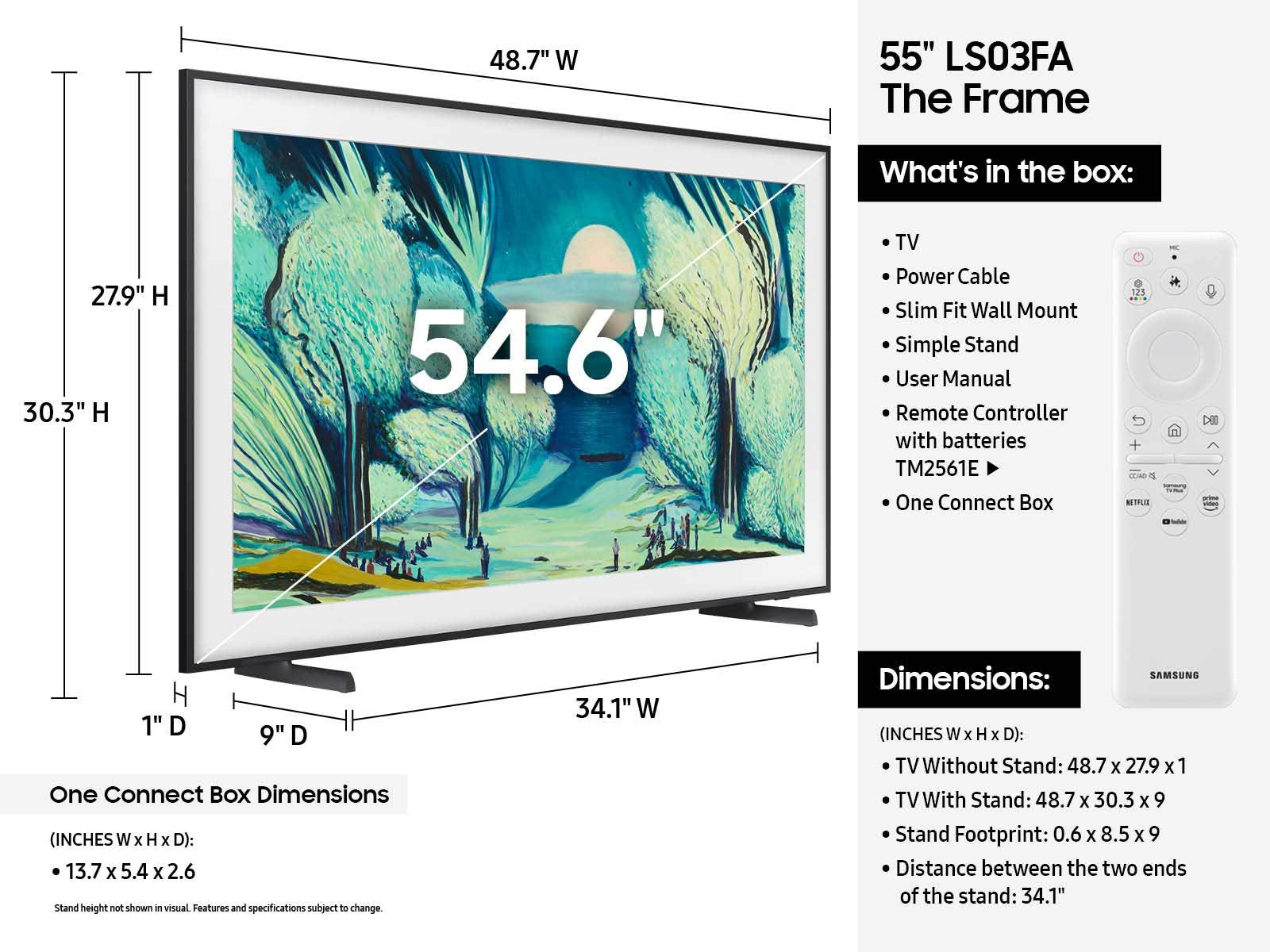 Samsung The Frame QN55LS03FAF 139.7 cm (55") 4K Ultra HD Smart TV Wi-Fi Black