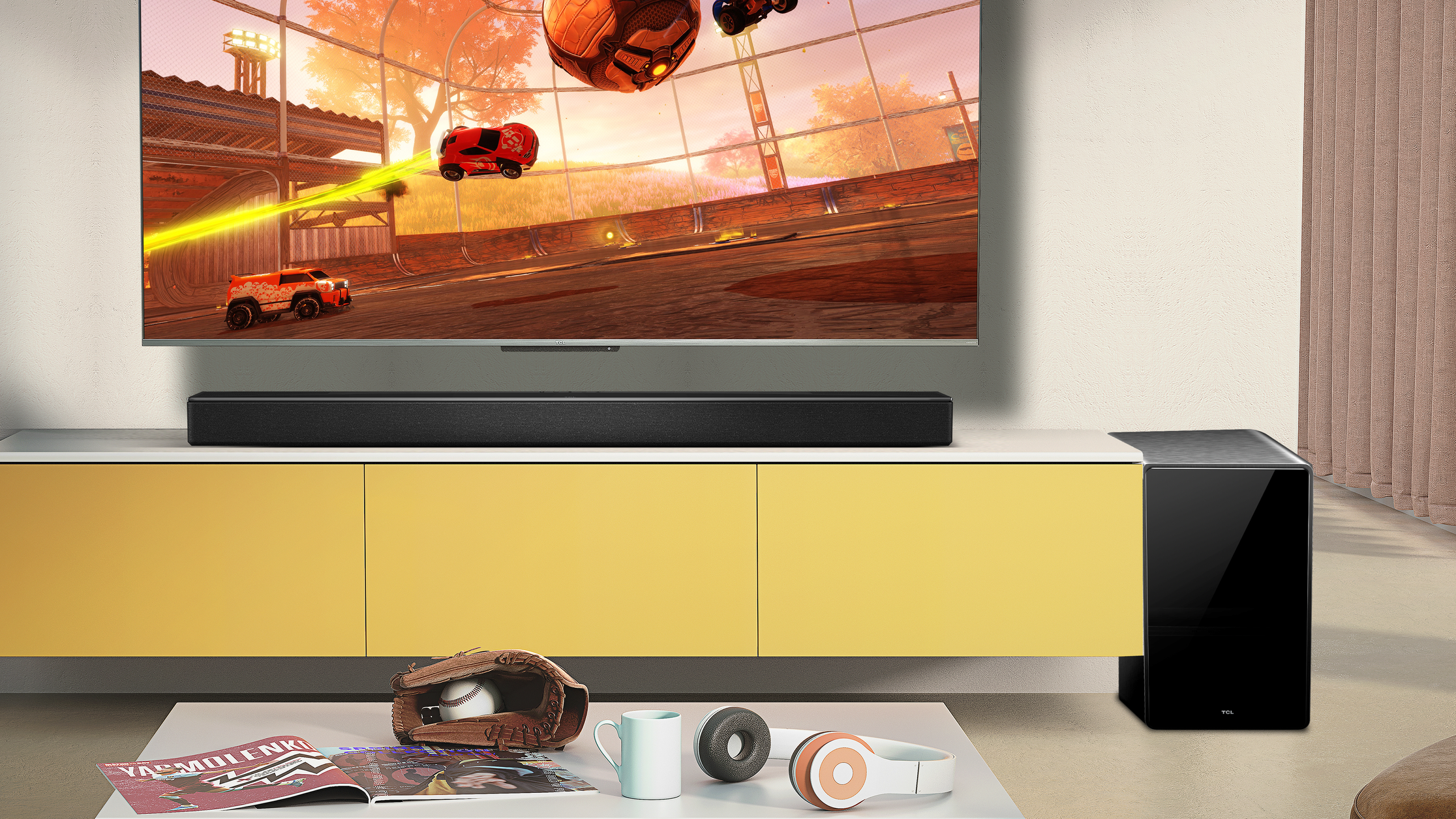 TCL Q75H Q Class 5.1.2 Channel Sound Bar with Dolby Atmos, Ray Danz Technology, and Wireless Subwoofwer