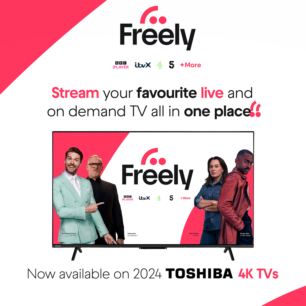 Toshiba 43UV2F53DBU TV 109.2 cm (43") 4K Ultra HD Smart TV Wi-Fi Black 350 cd/m²