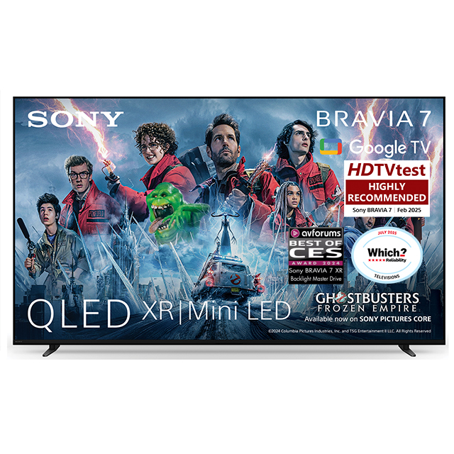 Sony BRAVIA 7 QLED (XR l Mini LED) 75 Inch 4K HDR Google Smart TV (2024) | Gaming Features for PlayStation 5, IMAX Enhanced, Dolby Vision Atmos, Chromecast, AirPlay, 120Hz