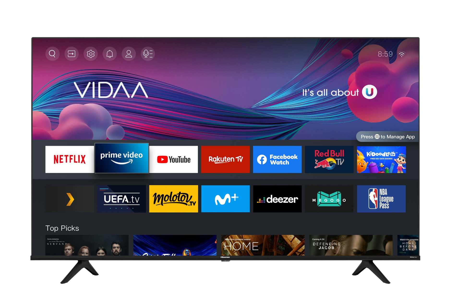 Hisense 55A6G TV 138.7 cm (54.6") 4K Ultra HD Smart TV Wi-Fi Black, Grey 300 cd/m²