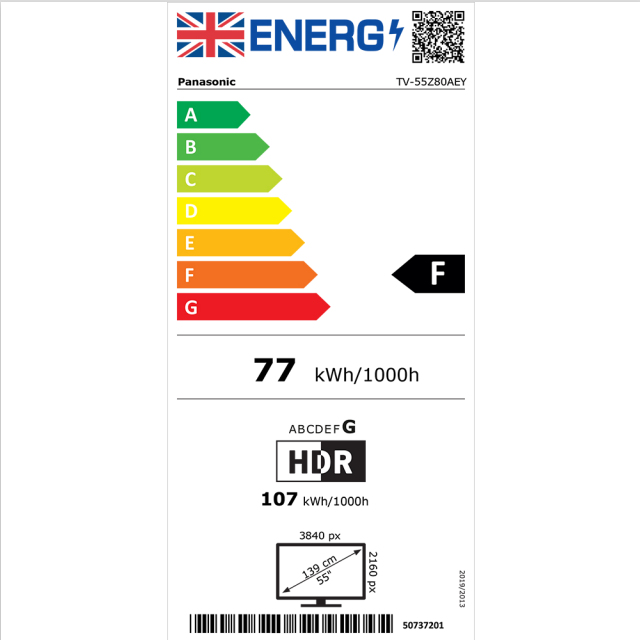 Panasonic -55Z80AEY TV 139.7 cm (55") 4K Ultra HD Smart TV Wi-Fi Black