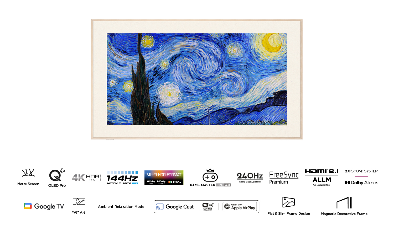 TCL A300 NXTFRAME 75A300W 75" 4K Ultra HD Smart TV White 450 cd/m²