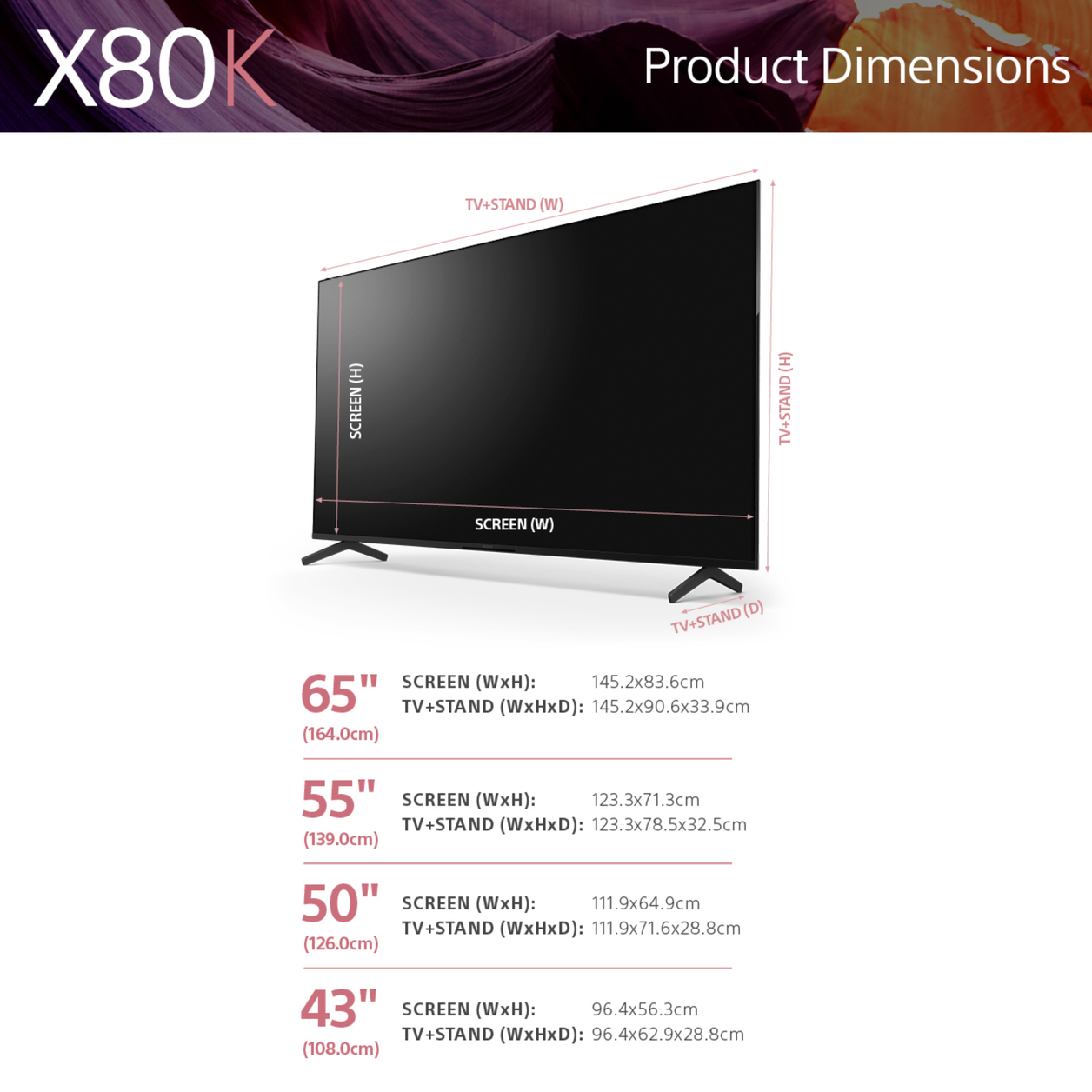 Sony KD-65X80K TV 165.1 cm (65") 4K Ultra HD Smart TV Wi-Fi Black