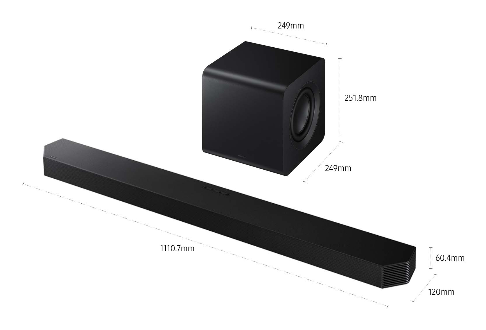 Samsung HW-QS700F/ZF soundbar speaker Black 3.1.2 channels 345 W