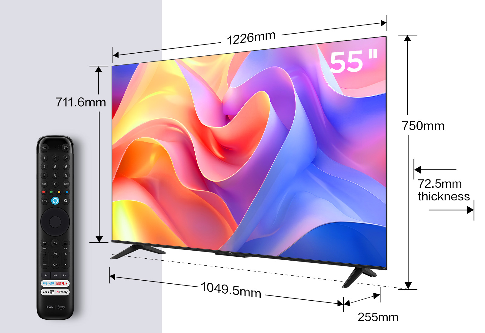 TCL 55PF650K TV 139.7 cm (55") 4K Ultra HD Smart TV Wi-Fi Titanium
