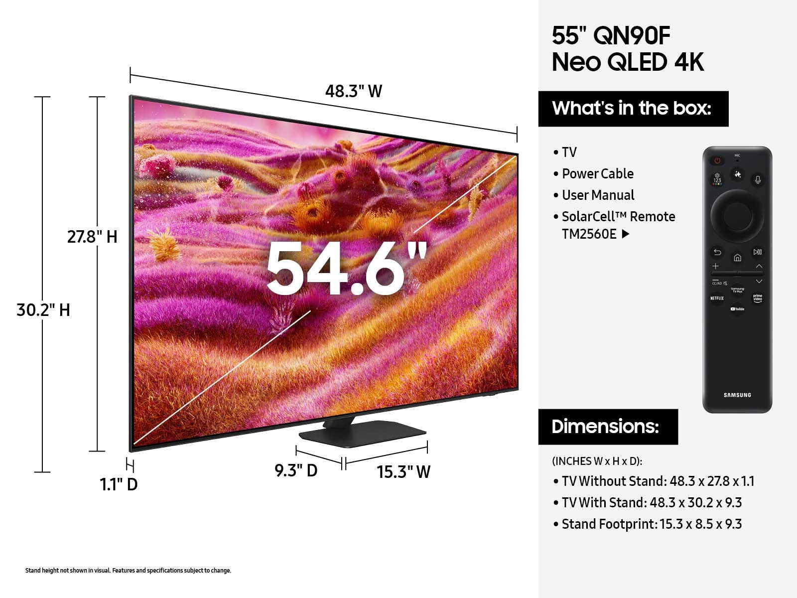 Samsung QN90F QN55QN90FAF 139.7 cm (55") 4K Ultra HD Smart TV Wi-Fi Black