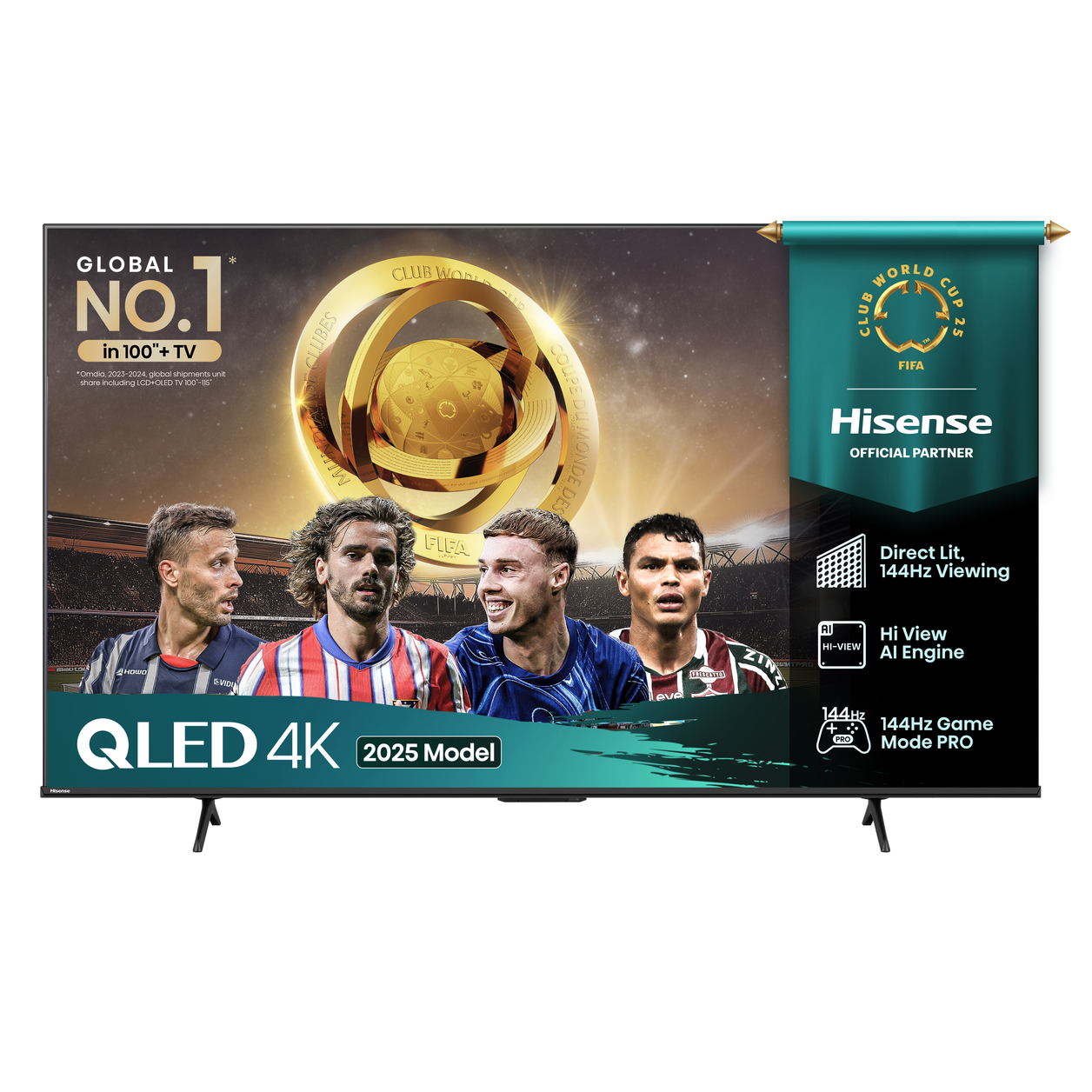 Hisense 65E78QTUK PRO TV 165.1 cm (65") 4K Ultra HD Smart TV Wi-Fi Black 365 cd/m²