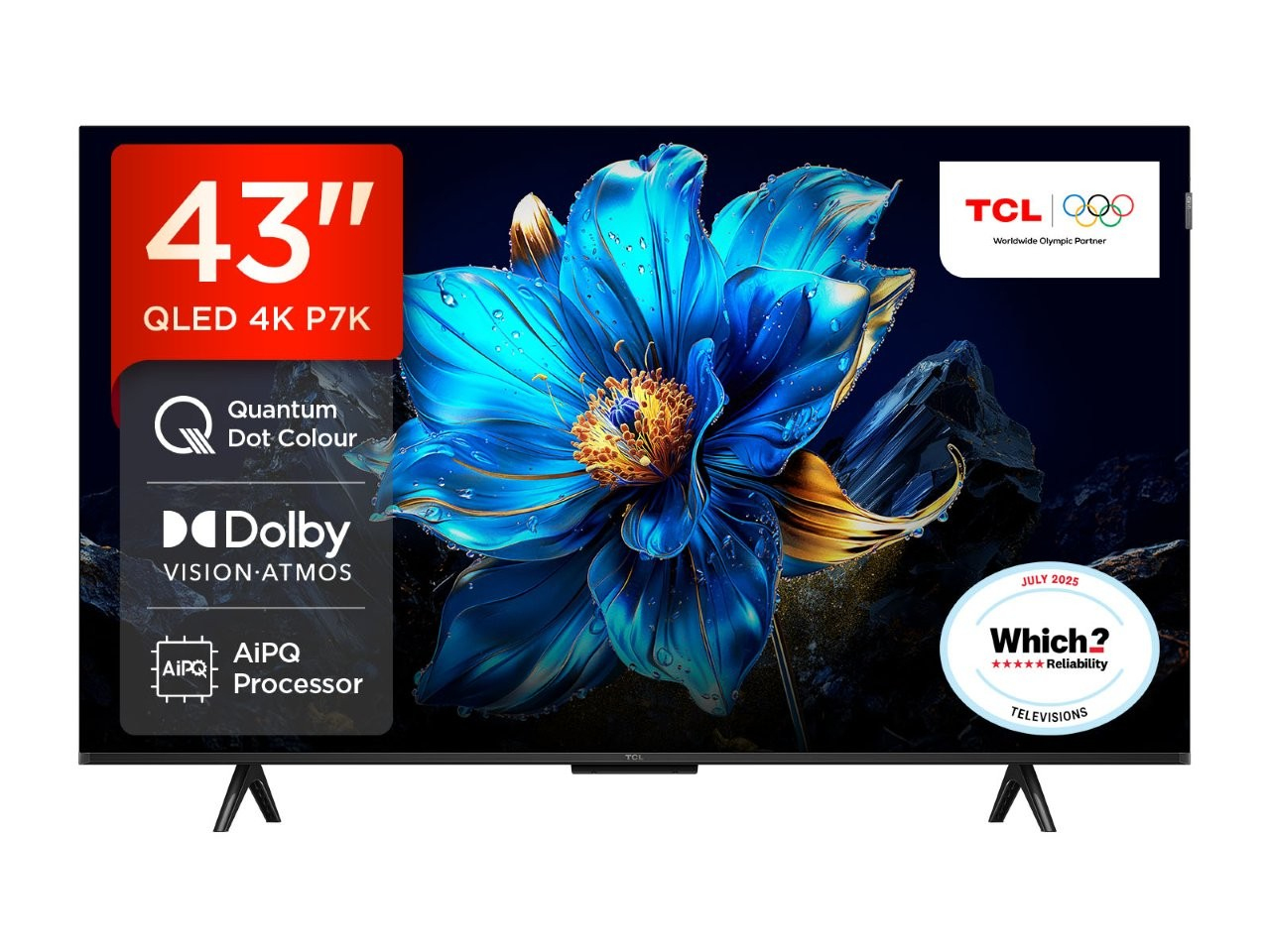 TCL 43P7K-UK TV 109.2 cm (43") 4K Ultra HD Smart TV Wi-Fi Metallic 350 cd/m²
