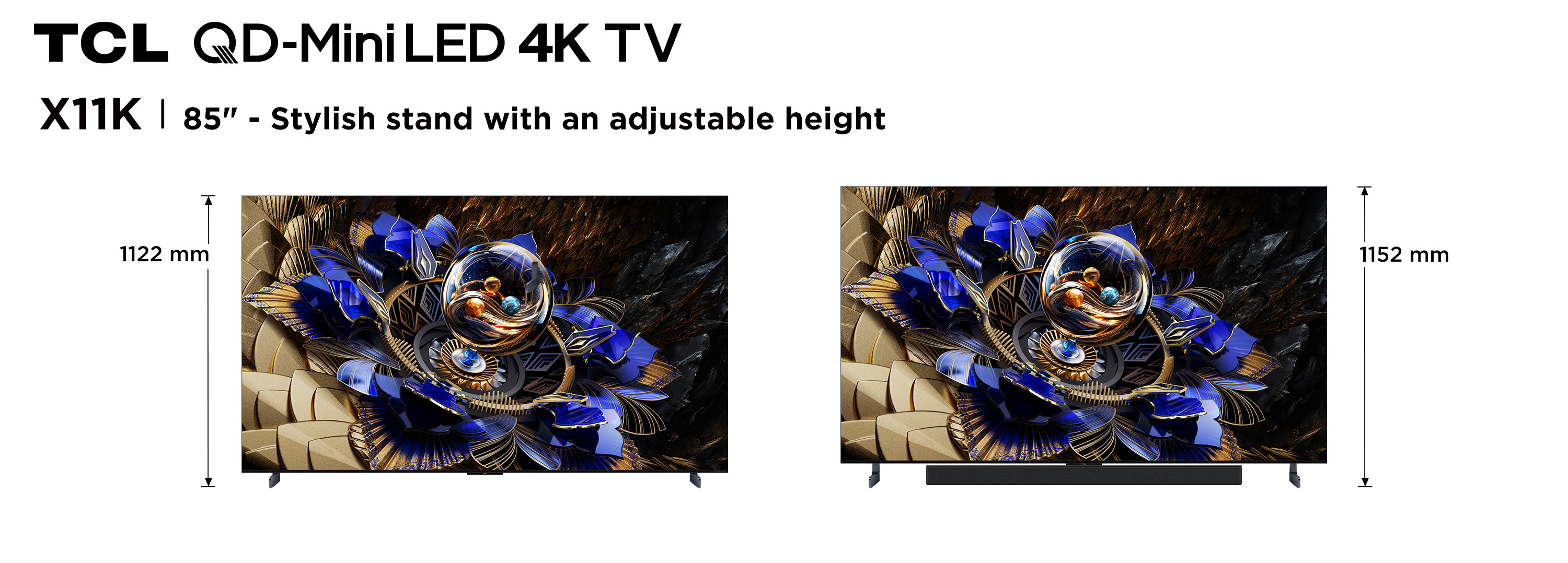 TCL X11K 85X11K TV 2.16 m (85") 4K Ultra HD Smart TV Wi-Fi Black 6500 cd/m²