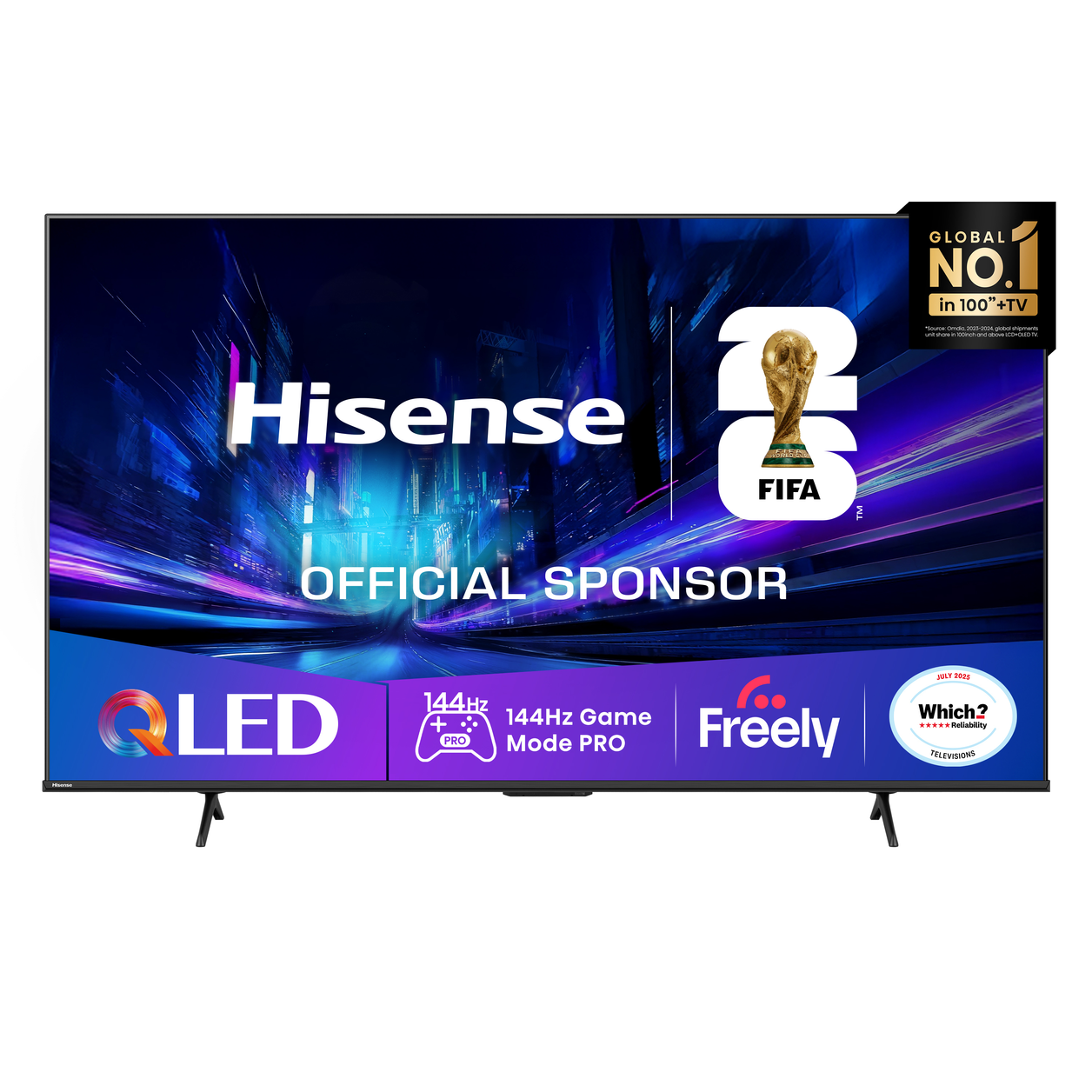 Hisense 43" E78QTUK PRO 144Hz QLED Smart AI TV with Freely