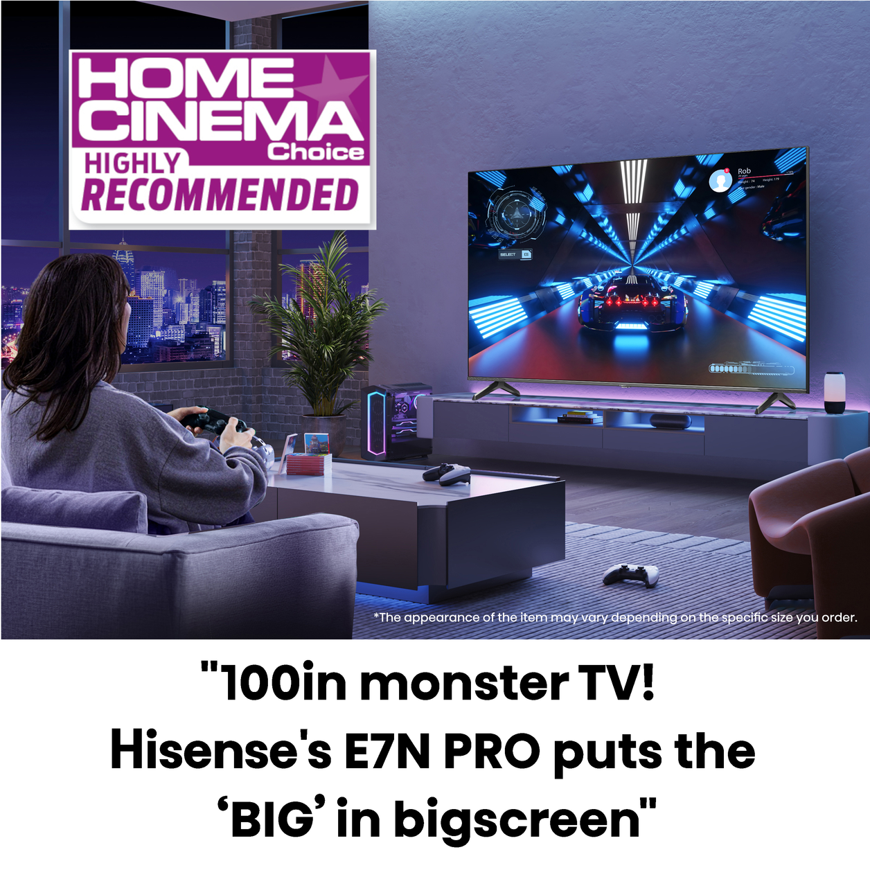 Hisense 100E7NQTUK PRO TV 2.54 m (100") 4K Ultra HD Smart TV Wi-Fi Grey 500 cd/m²
