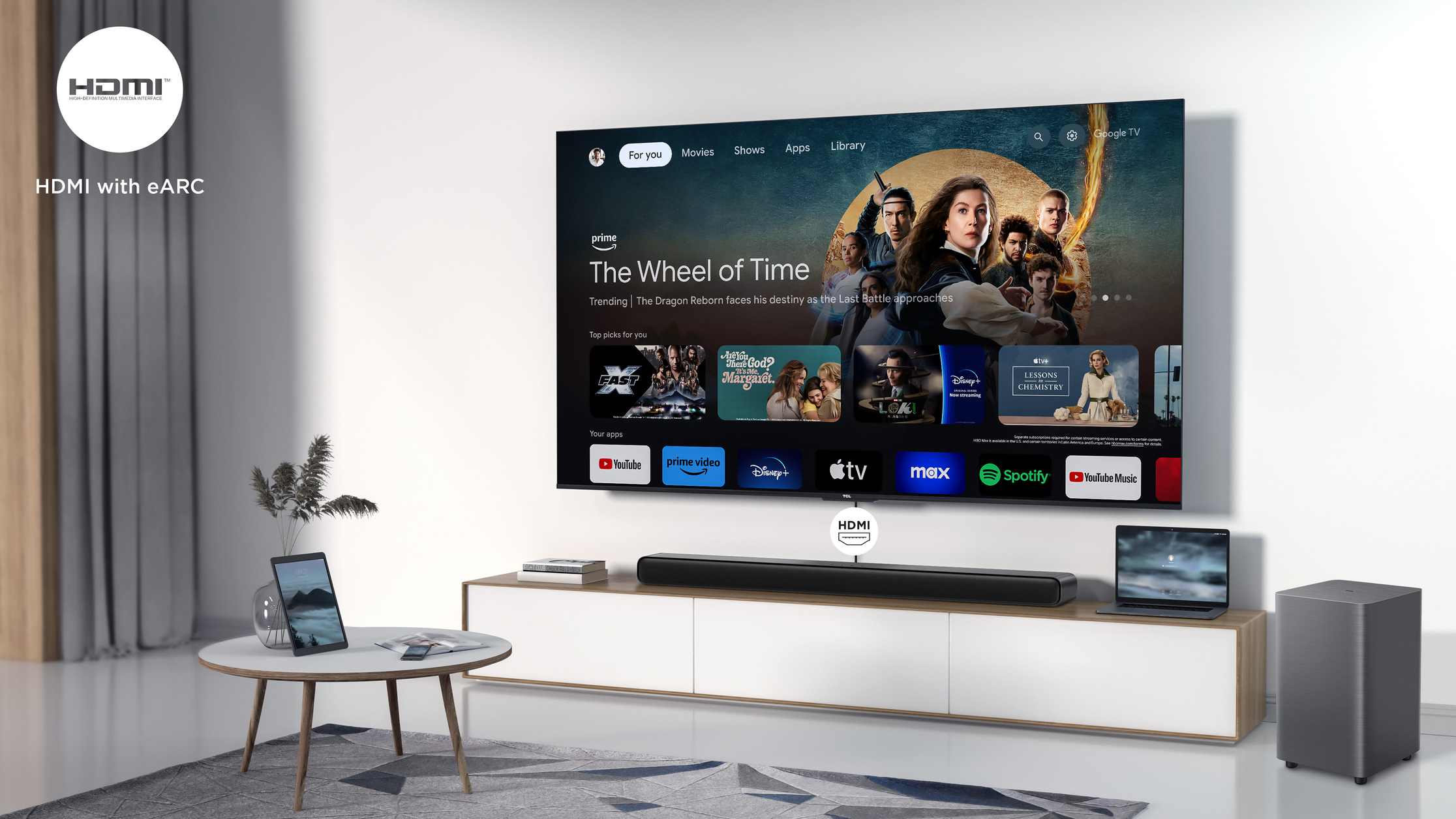 TCL S S55H Class 2.1 Channel Sound Bar with Dolby Atmos, Wireless Subwoofwer, and Bluetooth Music Streaming