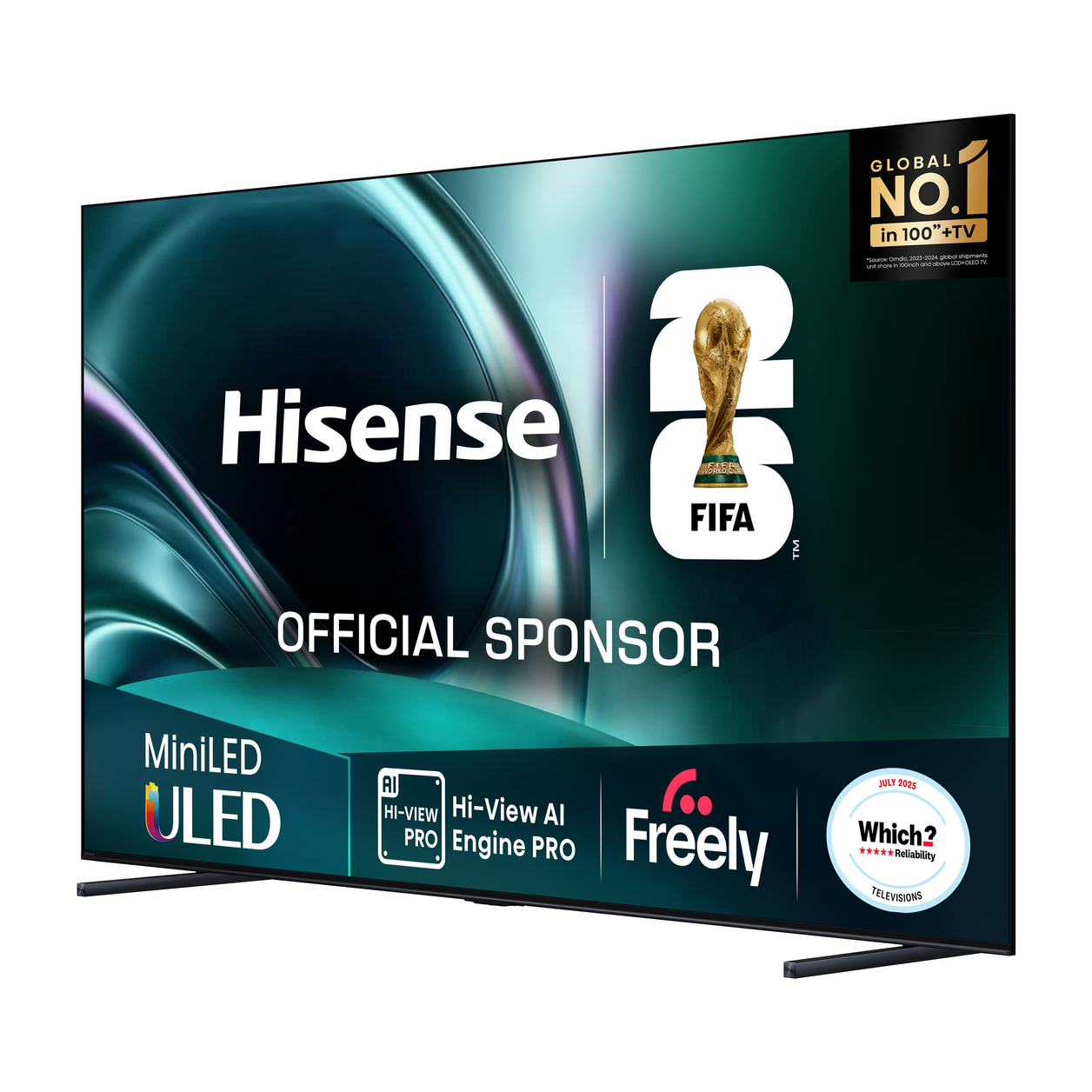 Hisense 100" U7QTUK MiniLED 144Hz Smart AI TV with Freely