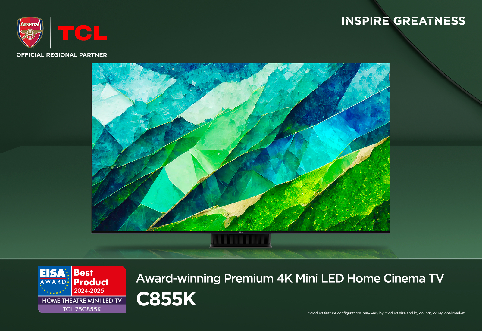 TCL 85C855K TV 2.16 m (85") 4K Ultra HD Smart TV Wi-Fi Black 3500 cd/m²