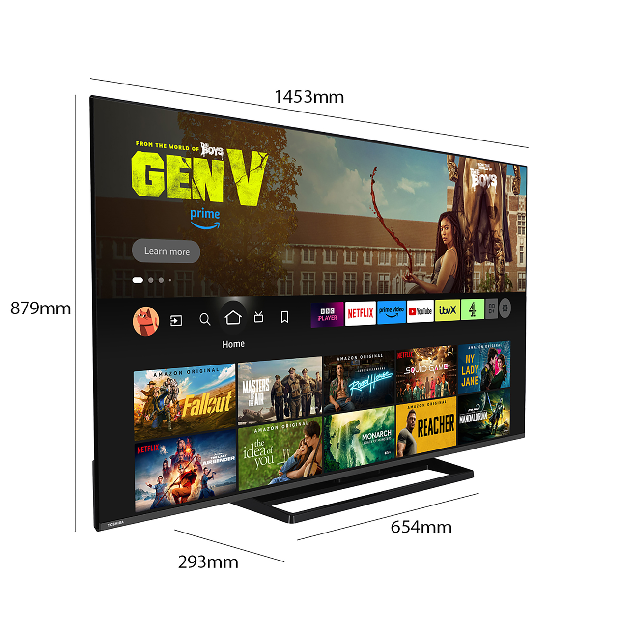 Toshiba 65UF3F53DB TV 165.1 cm (65") 4K Ultra HD Smart TV Wi-Fi Black 300 cd/m²