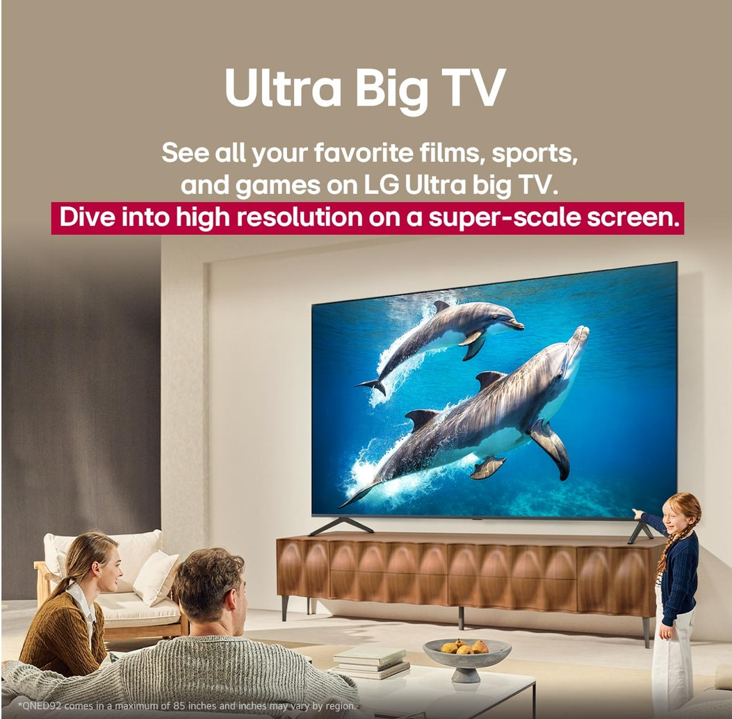 LG QNED evo AI 65QNED92AUA TV 165.1 cm (65") 4K Ultra HD Smart TV Wi-Fi Black