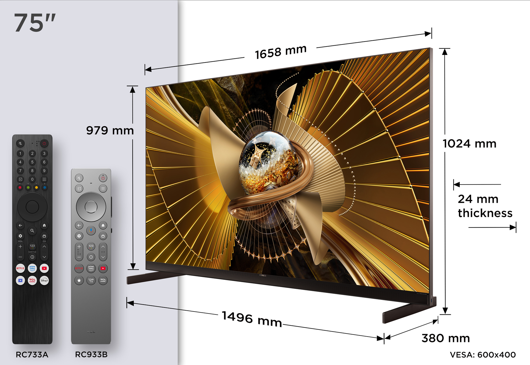 TCL X11L 75" Series 4K UHD HDR SQD-Mini LED Smart TV with Google TV – 75X11L