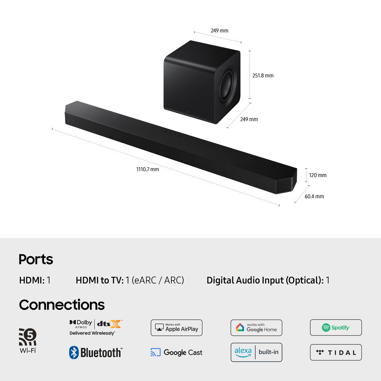 Samsung HW-Q800F/XU soundbar speaker Black 5.1.2 channels 400 W