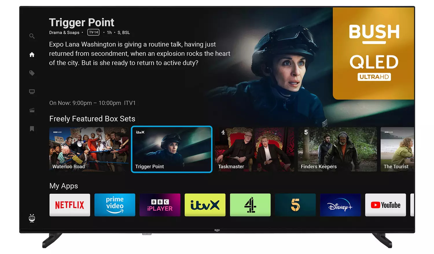 Bush 65QT24SB TV 165.1 cm (65") 4K Ultra HD Smart TV Wi-Fi Black