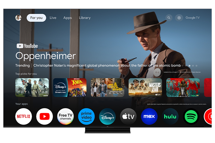 TCL QM7 85’’ QM7K Series QD-Mini LED QLED 4K UHD Smart TV with Google TV – 85QM7K