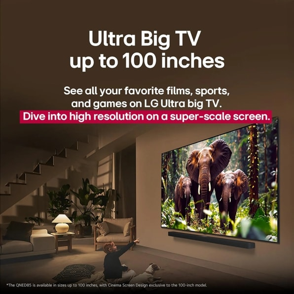 LG QNED evo AI 100QNED85AU TV 2.54 m (100") 4K Ultra HD Smart TV Wi-Fi Black