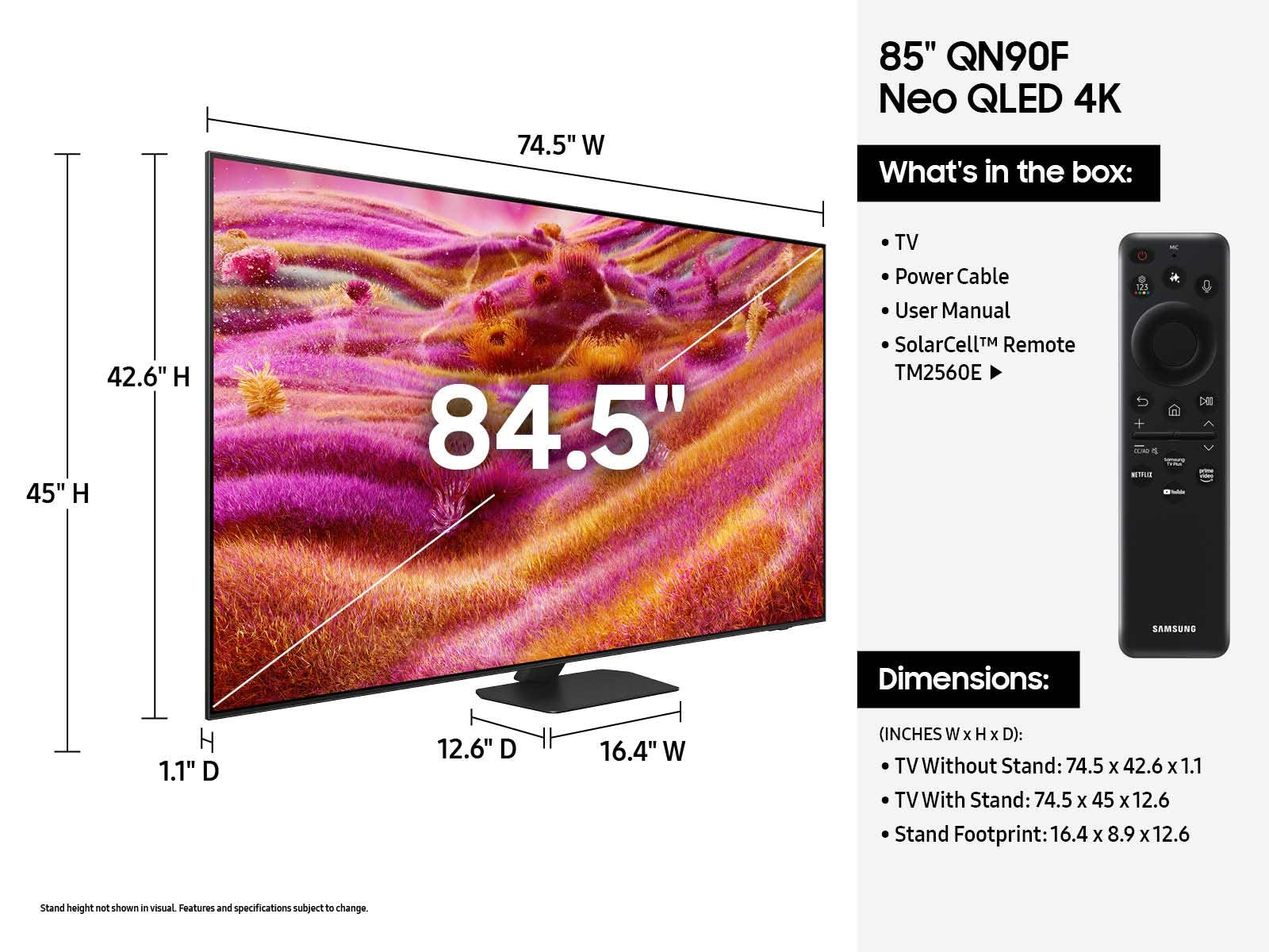 Samsung QN90F QN85QN90FAF 2.16 m (85") 4K Ultra HD Smart TV Wi-Fi Black