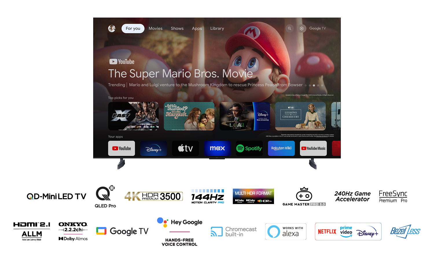 TCL 85C855K TV 2.16 m (85") 4K Ultra HD Smart TV Wi-Fi Black 3500 cd/m²