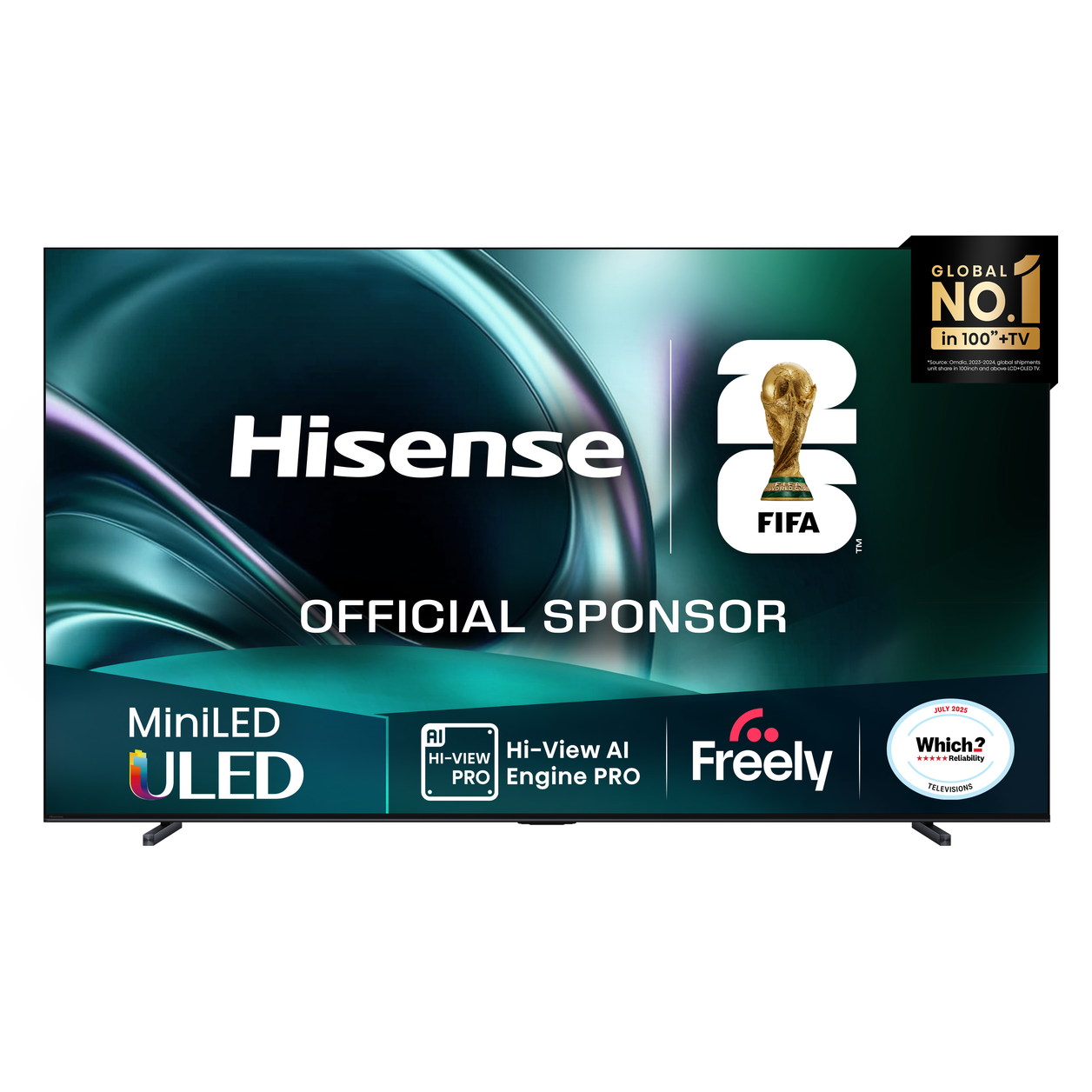 Hisense 100" U7QTUK MiniLED 144Hz Smart AI TV with Freely