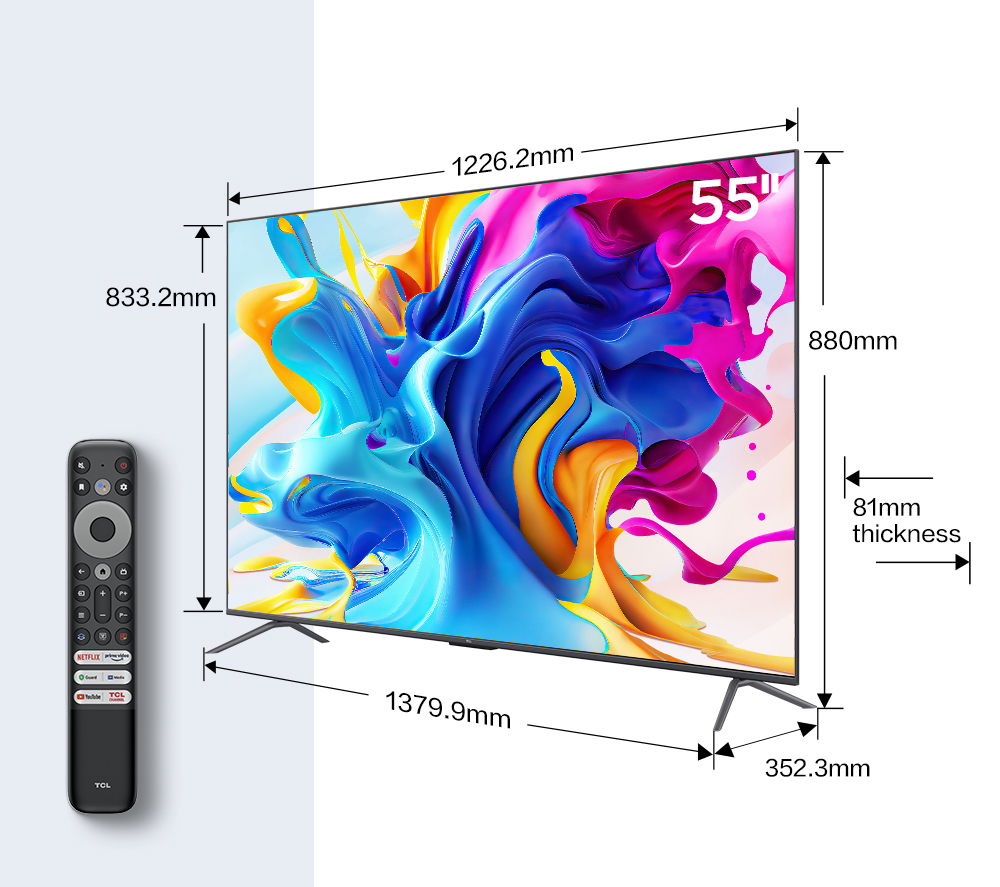 TCL C64 Series 55C645K TV 139.7 cm (55") 4K Ultra HD Smart TV Wi-Fi Titanium