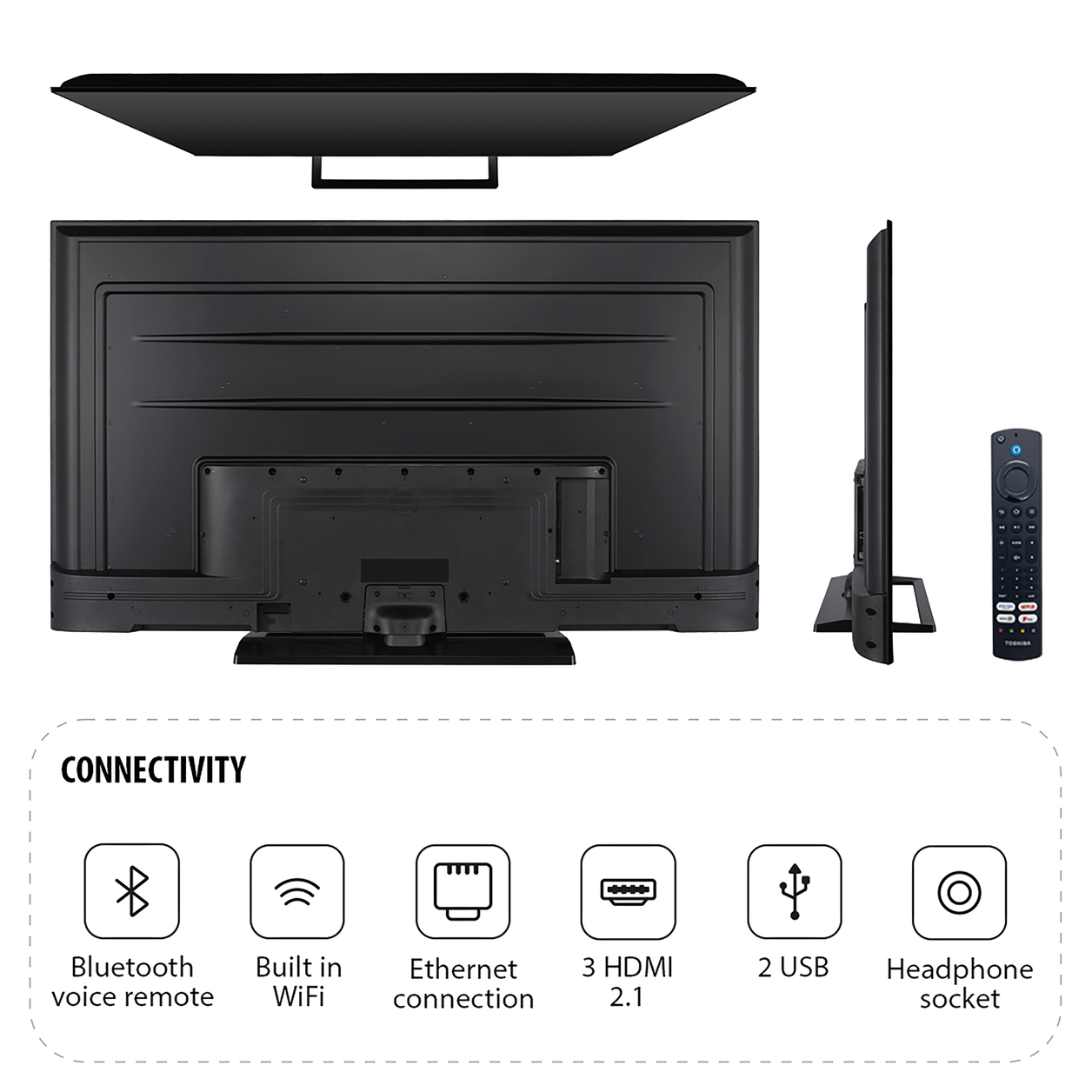 Toshiba 65UF3F53DB TV 165.1 cm (65") 4K Ultra HD Smart TV Wi-Fi Black 300 cd/m²