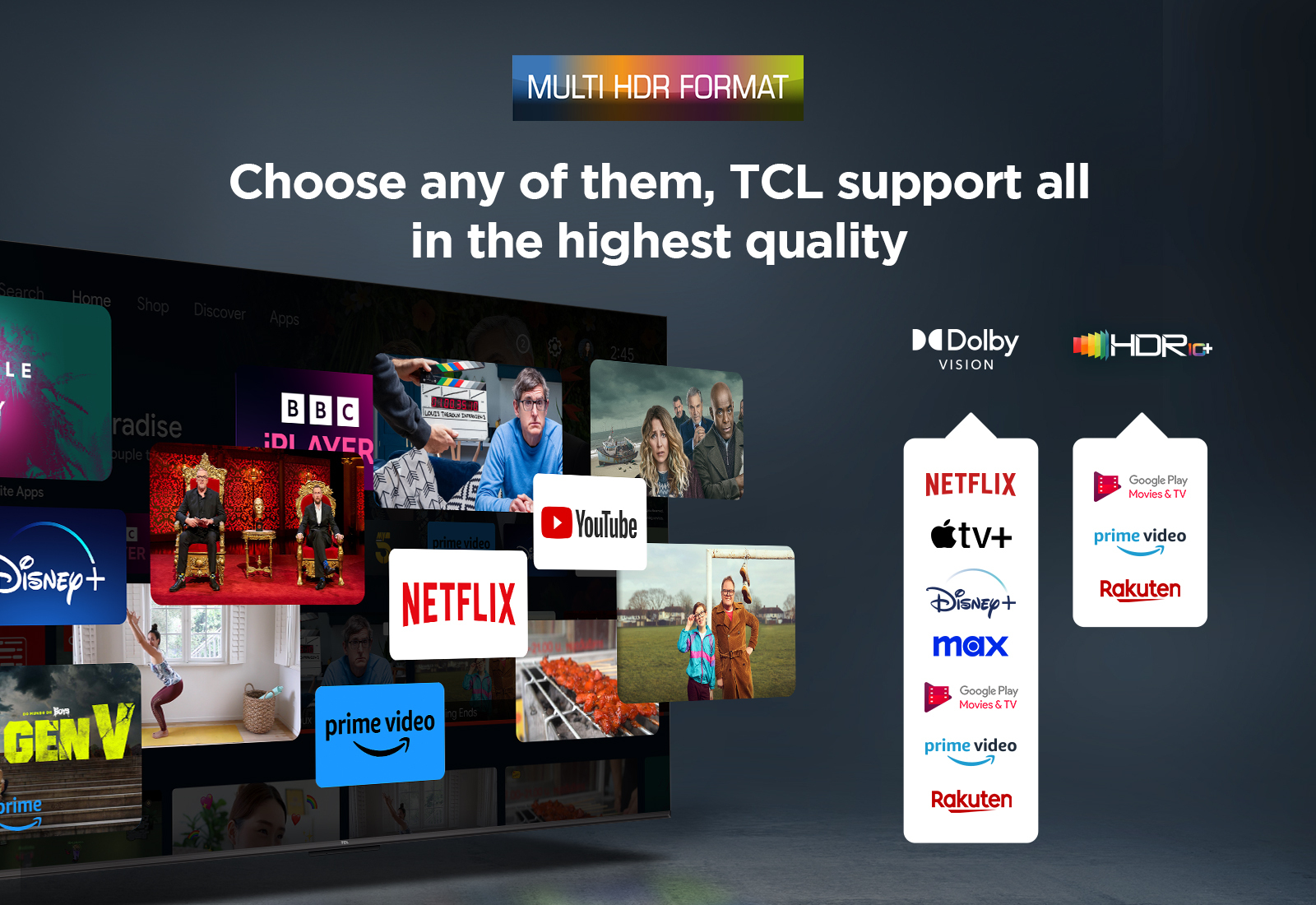 TCL 55P7K-UK TV 139.7 cm (55") 4K Ultra HD Smart TV Wi-Fi Metallic 350 cd/m²