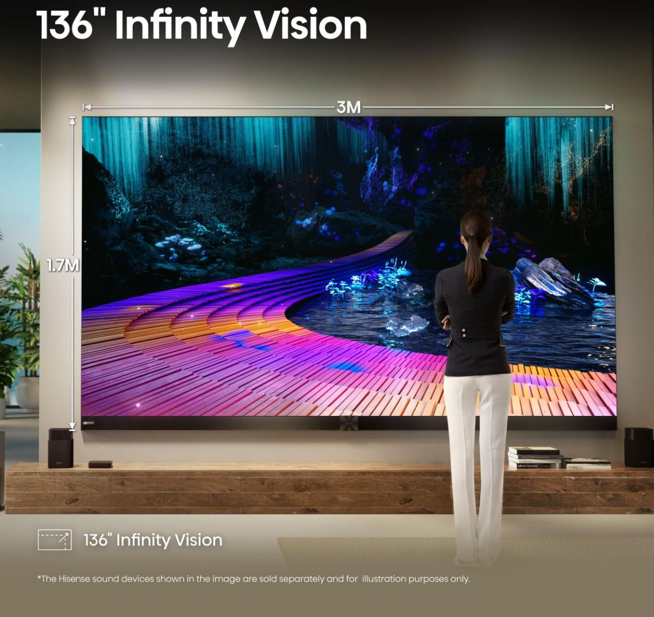 Hisense 136MX 3.44 m (135.5") 4K Ultra HD Smart TV Wi-Fi Black, Grey